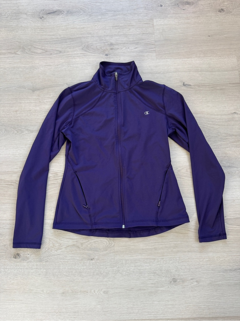 Vintage Champion Women’s Purple Fitted Full-Zip Athletic Jacket Size M